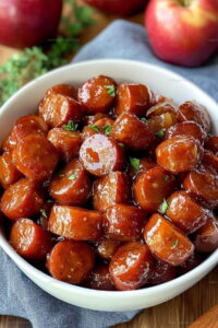 3163923 Slow Cooker Apple Kielbasa Bites Recipe